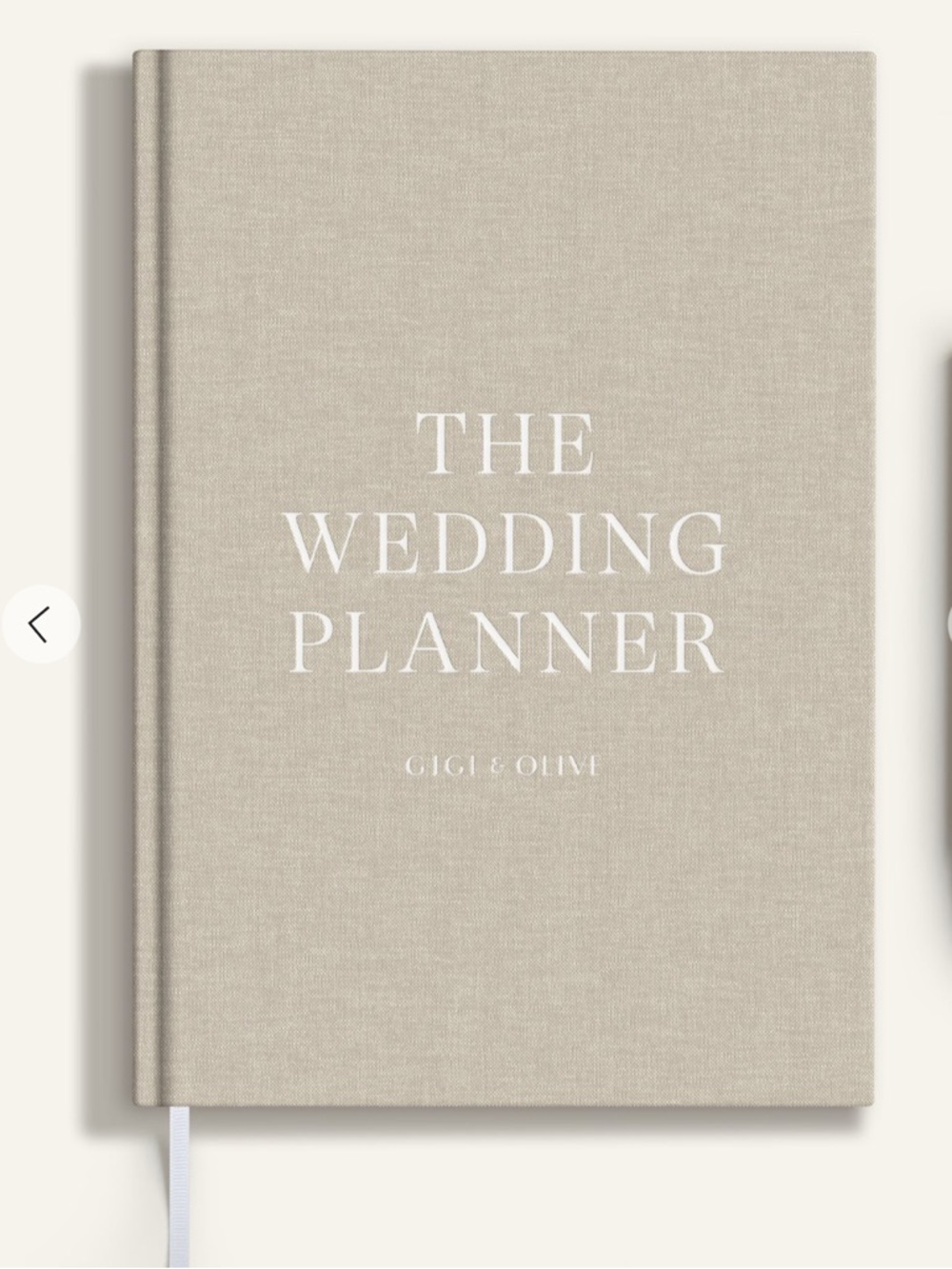 Gigi & Olive | The Wedding Planner Hardback Notebook in Beige and White